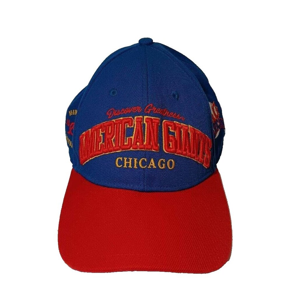 Vintage Negro League Chicago American Giants Hat One Size Strapback Red Blue